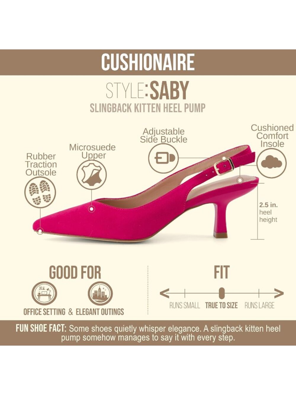 Women's Fuchsia Faux Suede Pointed Toe Pumps Ankle Strap Slingback Kitten Heels - Picture 4 of 7